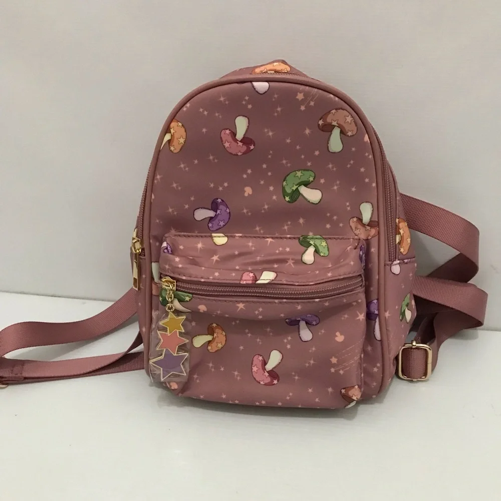 Like Dreams Mushroom Print Backpack - Pink